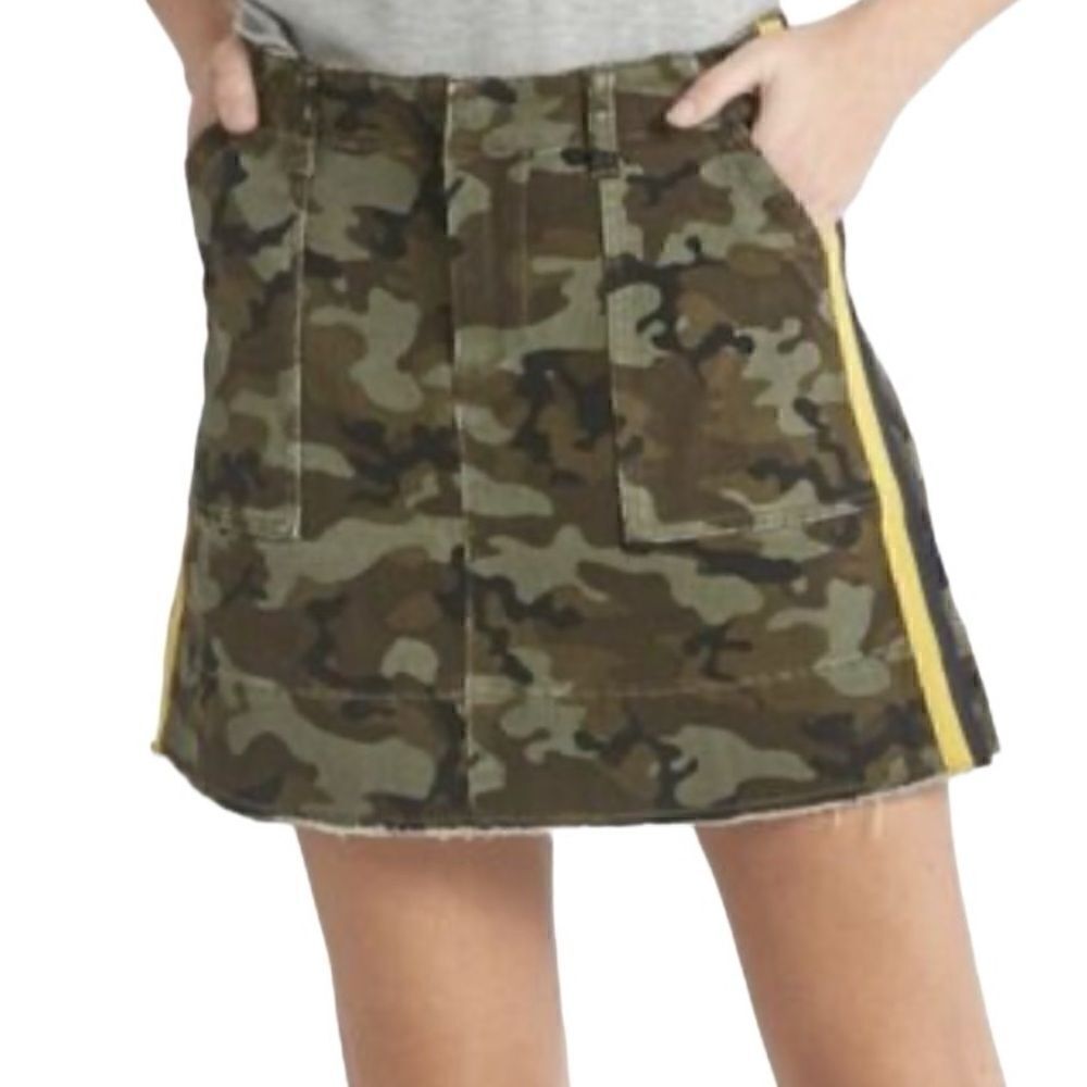Dear John Jean Mini Skirt Camo Green Size 25 (NWT)